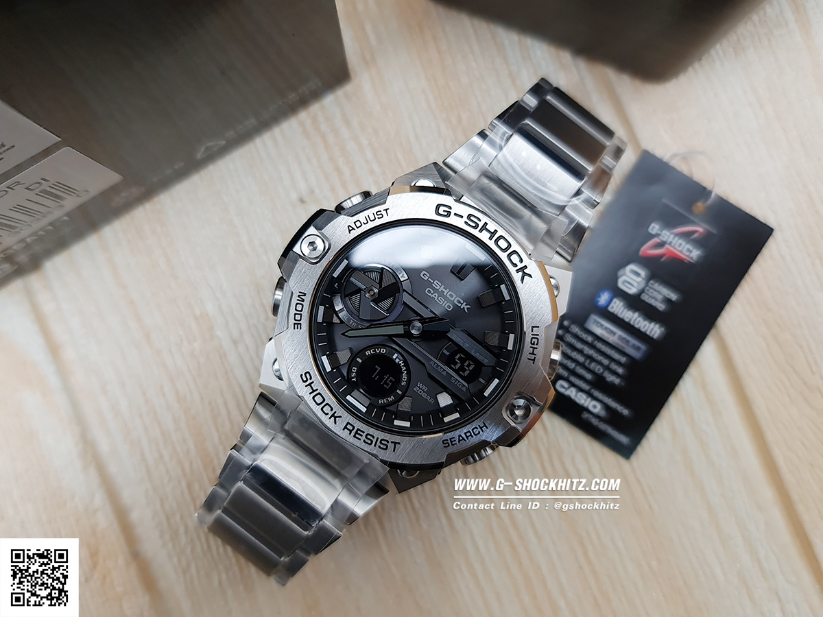 CASIO G-SHOCK นาฬิกาข้อมือ นาฬิกากันน้ำ นาฬิกาของแท้ ประกันศูนย์ CMG 1 ปี รุ่น GST-B400D-1A นาฬิกาสีเงิน