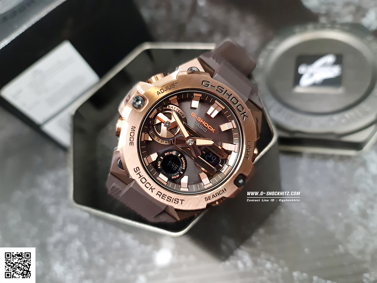 CASIO G-SHOCK นาฬิกาข้อมือ นาฬิกากันน้ำ นาฬิกาของแท้ ประกันศูนย์ CMG 1 ปี รุ่น GST-B400MV-5A นาฬิกาสีน้ำตาล