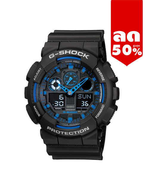 CASIO G-SHOCK นาฬิกาข้อมือ นาฬิกากันน้ำ นาฬิกาของแท้ ประกันศูนย์ CMG 1 ปี รุ่น GA-100-1A2 นาฬิกาสีดำ