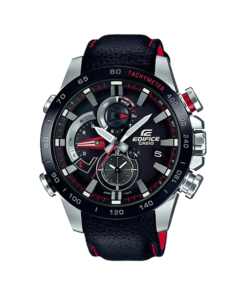 CASIO EDIFICE นาฬิกาข้อมือ นาฬิกากันน้ำ นาฬิกาของแท้ ประกันศูนย์ CMG 1 ปี รุ่น EQB-800BL-1A นาฬิกาสีดำ
