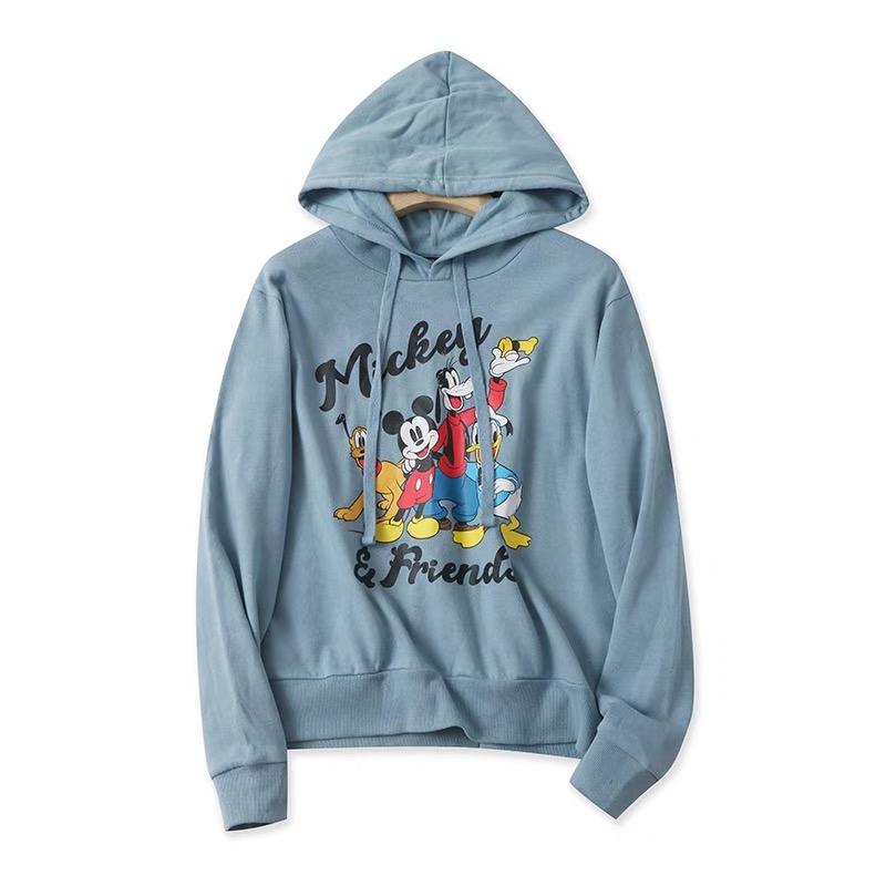 เสื้อฮู้ด สเวตเตอร์Mickey กันหนาว สีฟ้าคราม DISNEY Authentic Original Walt Disney World Hoodie Jacket สีมัดย้อมเทาดำ สำเนา สำเนา เทา
