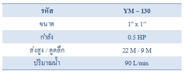 ปั้มน้ำหอยโข่ง **ใบพัดทองเหลือง** ขนาด 1" YASUMA (YM-130)