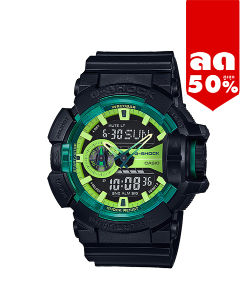 CASIO G-SHOCK นาฬิกาข้อมือ นาฬิกากันน้ำ นาฬิกาของแท้ ประกันศูนย์ CMG 1 ปี รุ่น GA-400LY-1A นาฬิกาสีดำ