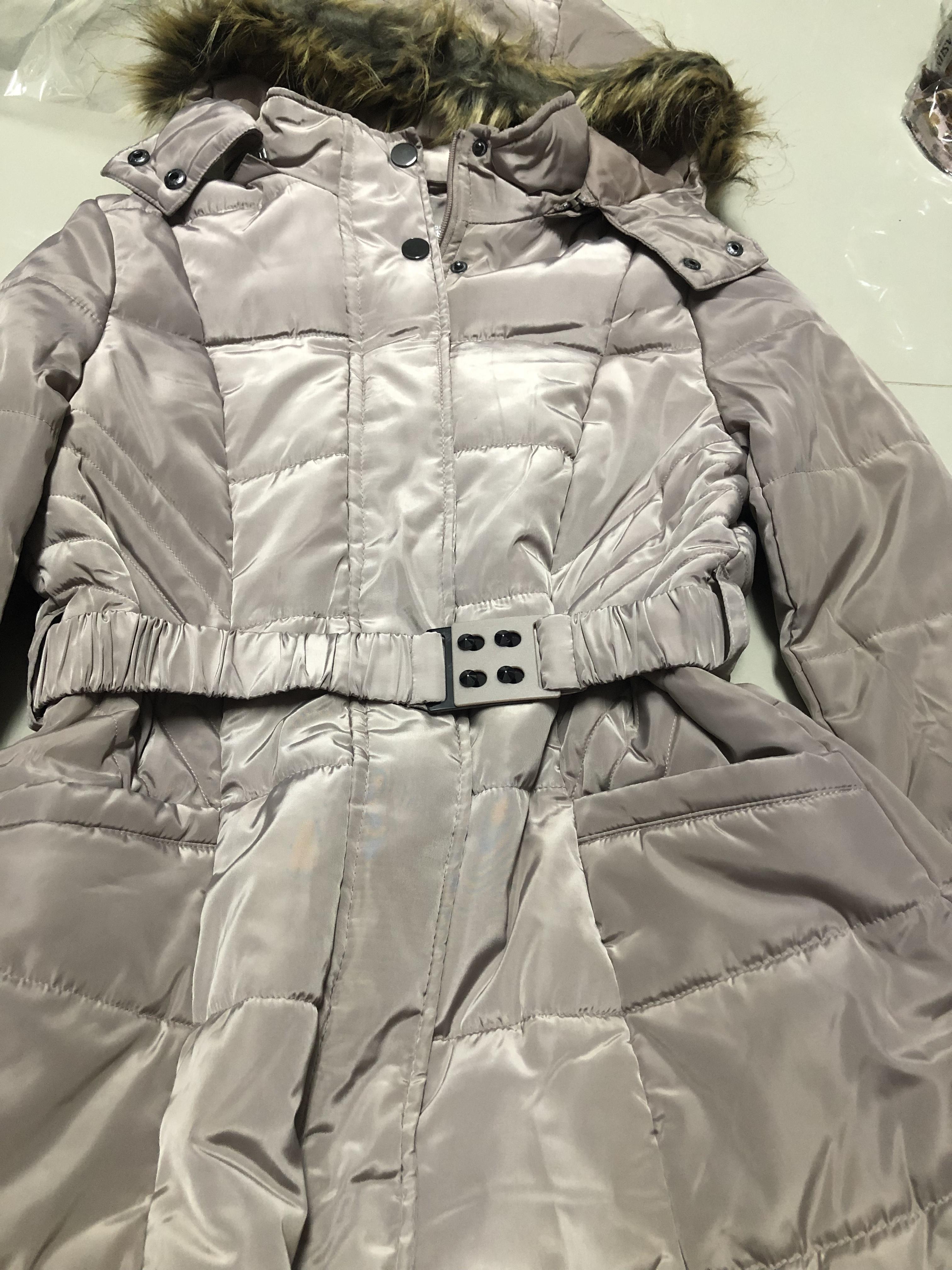 U.S. Polo ASSN. เสื้อกันหนาว เสื้อฮู้ดเฟอร์ บุนวมอุ่น สีนู้ดกะปิ แบรนด์ U.S. POLO ASSN. (padded puffer coat สำเนา กะปิ