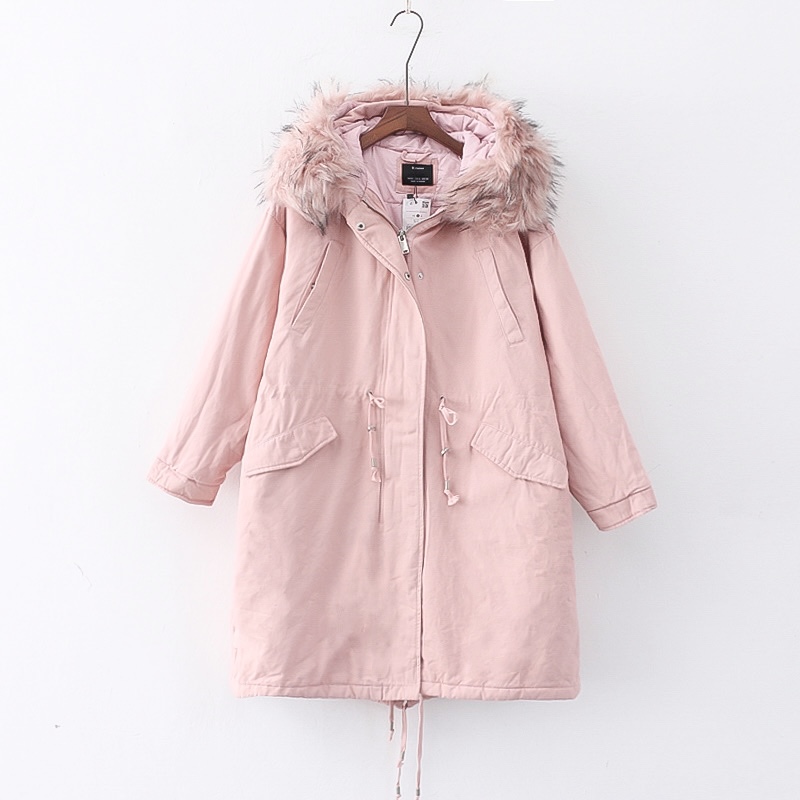 เสื้อโค้ทฮูท BERSHKAกันหนาว Parka สีชมพูอ่อน แต่งขนเฟอร์ ซับขนอุ่นด้านใน (เฟอร์ & ขนอุ่นด้านใน ถอดได้คะ) ดลบได้เลยคะ Size XS/S/M/ L/XL/XXL เขียว