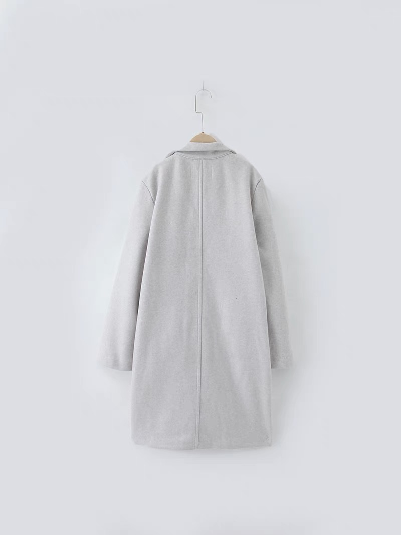 เสื้อโค้ท เสื้อโค้ทกันหนาว โค้ทวูล tailored knot coat สีเบจ แบรนด์ STRADIVARIUS สำเนา