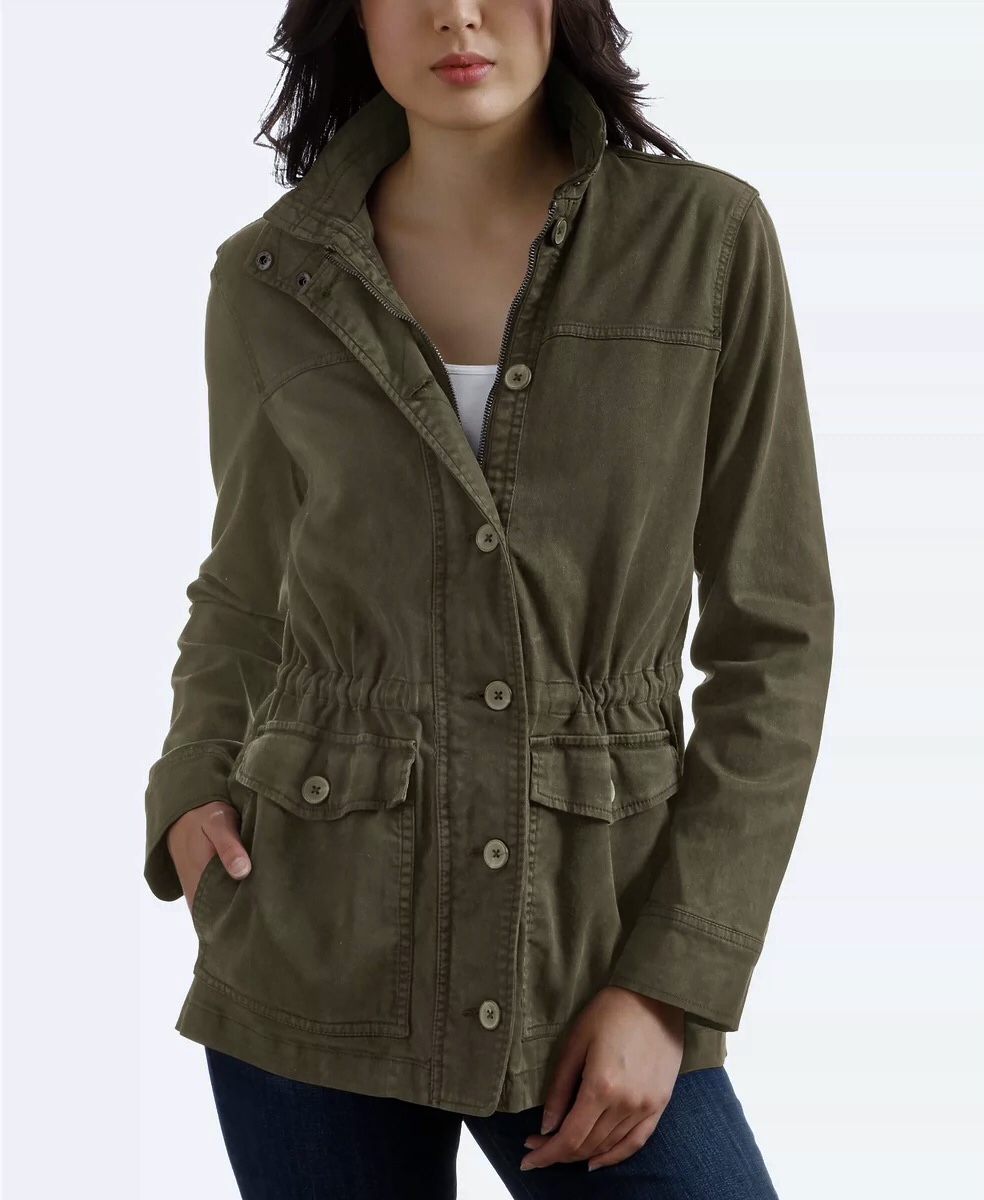 LUCKY BRAND เสื้อนอกเขียวทหาร เสื้อแจ็คเก็ต แนวทหาร แพทเทิน Lucky brandสวย เท่ห์ มาก แบรนด์ In extenso สำเนา เขียว