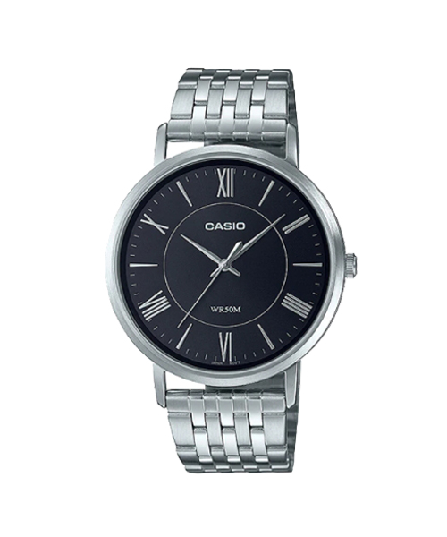 CASIO นาฬิกาคาสิโอ นาฬิกาข้อมือ นาฬิกากันน้ำ นาฬิกาของแท้ ประกันศูนย์ CMG 1 ปี รุ่น MTP-B110D-1A นาฬิกาสีดำ