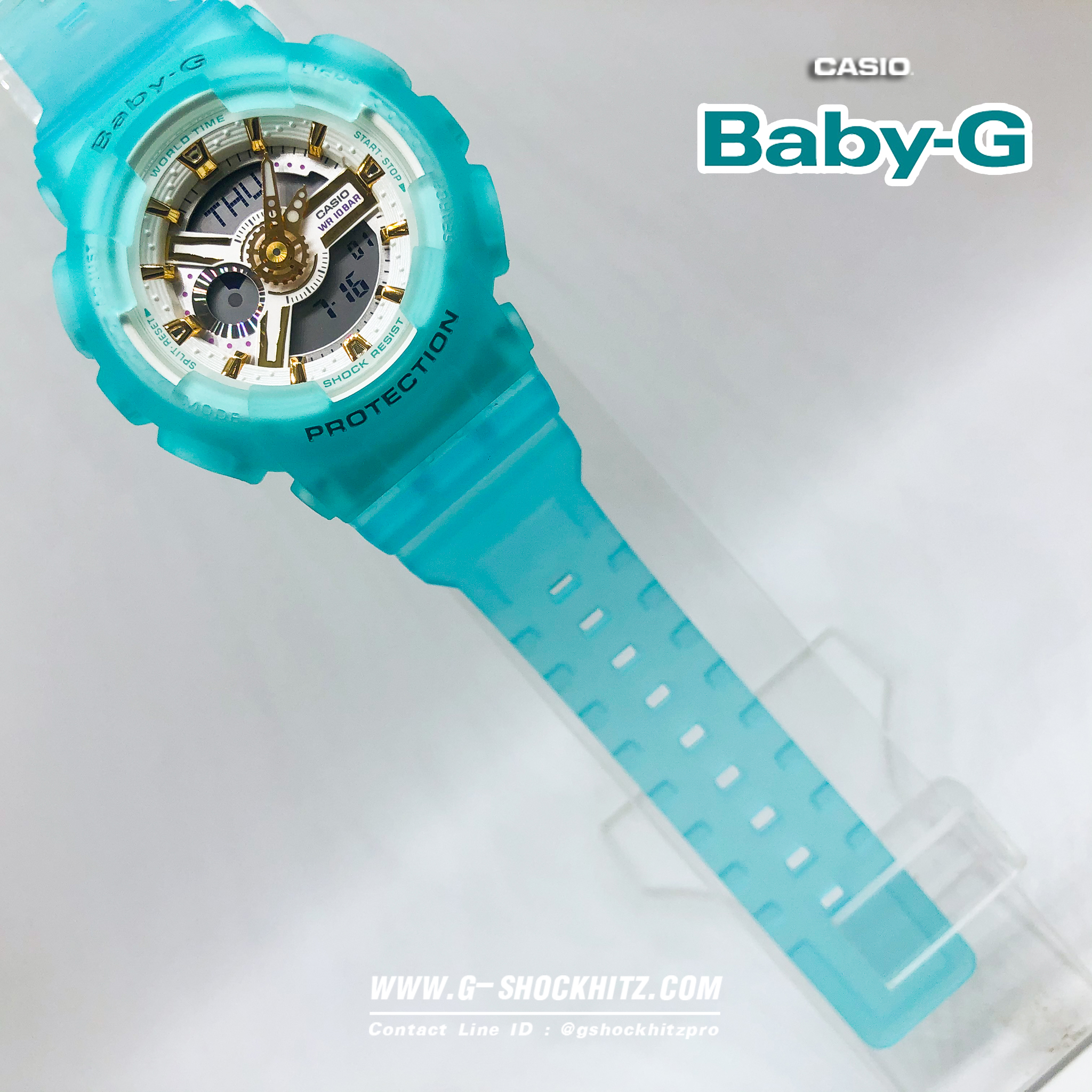 CASIO BABY-G นาฬิกาข้อมือ นาฬิกากันน้ำ นาฬิกาของแท้ ประกันศูนย์ CMG 1 ปี รุ่น BA-110SC-2A นาฬิกาสีเขียว