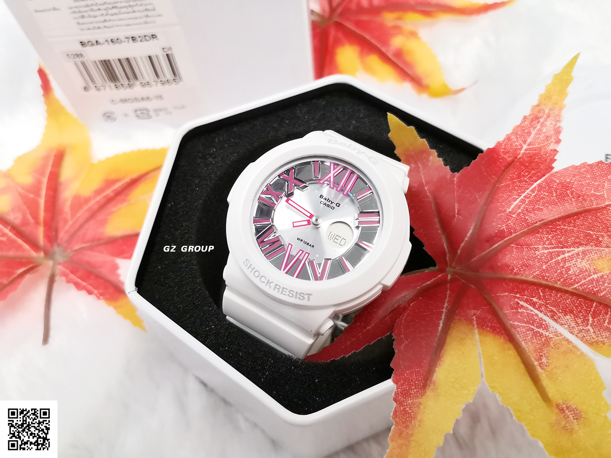 CASIO BABY-G นาฬิกาข้อมือ นาฬิกากันน้ำ นาฬิกาของแท้ ประกันศูนย์ CMG 1 ปี รุ่น BGA-160-7B2 นาฬิกาสีขาว