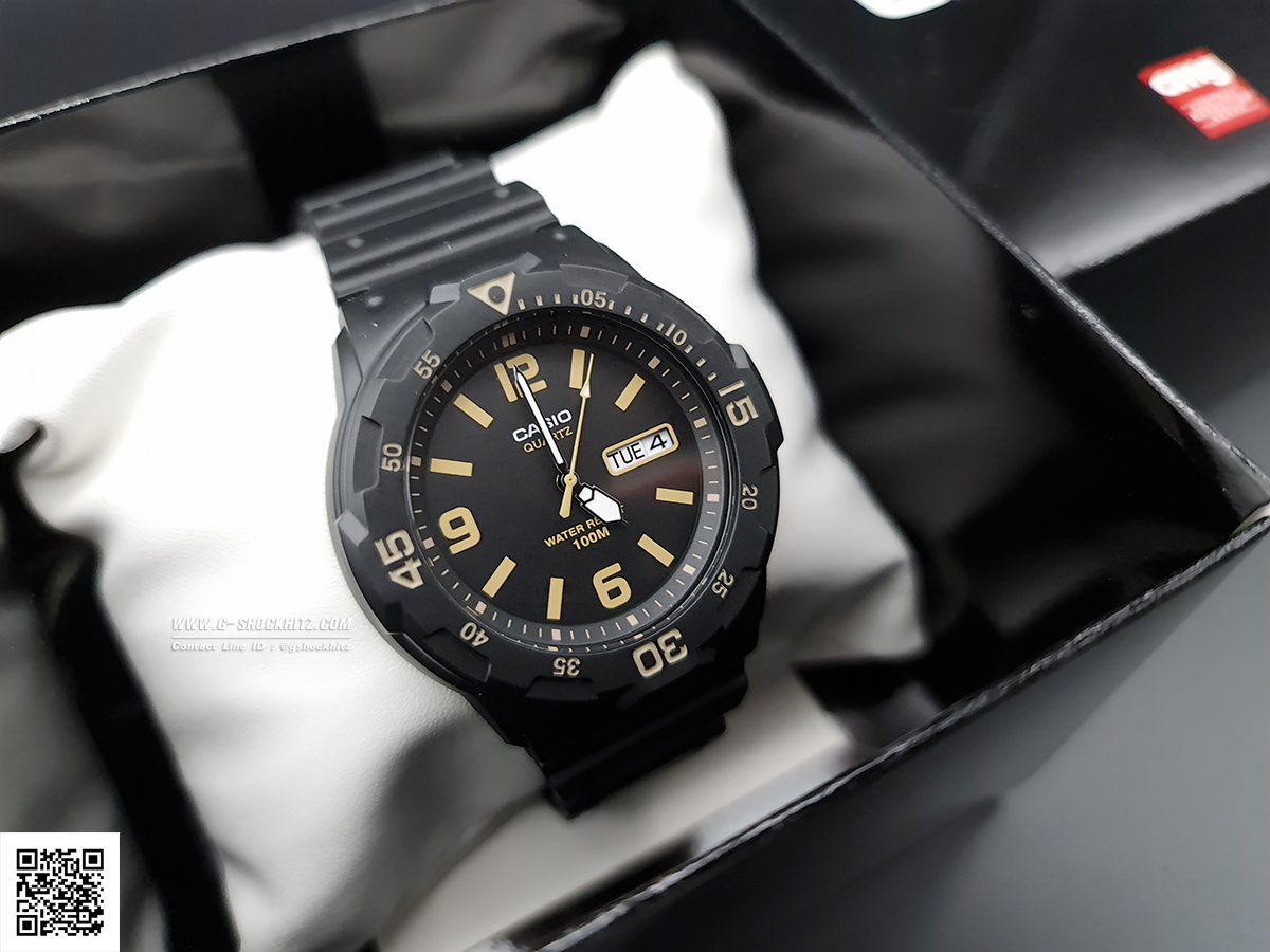 CASIO นาฬิกาคาสิโอ นาฬิกาข้อมือ นาฬิกากันน้ำ นาฬิกาของแท้ ประกันศูนย์ CMG 1 ปี รุ่น MRW-200H-1B3 นาฬิกาสีดำ