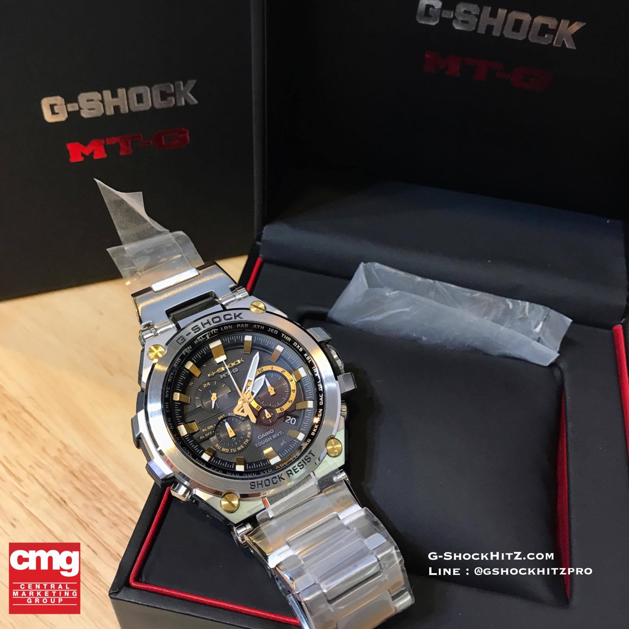 CASIO G-SHOCK นาฬิกาข้อมือ นาฬิกากันน้ำ นาฬิกาของแท้ ประกันศูนย์ CMG 1 ปี รุ่น MTG-S1000D-1A9 นาฬิกาสีเงิน