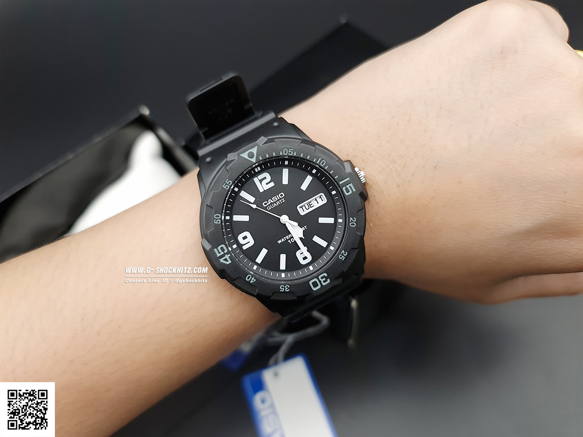CASIO นาฬิกาคาสิโอ นาฬิกาข้อมือ นาฬิกากันน้ำ นาฬิกาของแท้ ประกันศูนย์ CMG 1 ปี รุ่น MRW-200H-1B2 นาฬิกาสีดำ