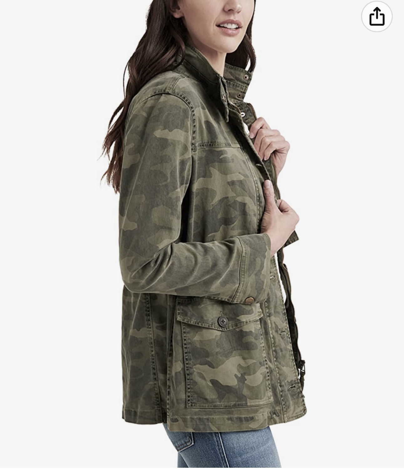 LUCKY BRAND เสื้อนอกเขียวทหาร เสื้อแจ็คเก็ต แนวทหาร แพทเทิน Lucky brandสวย เท่ห์ มาก แบรนด์ In extenso สำเนา เขียว