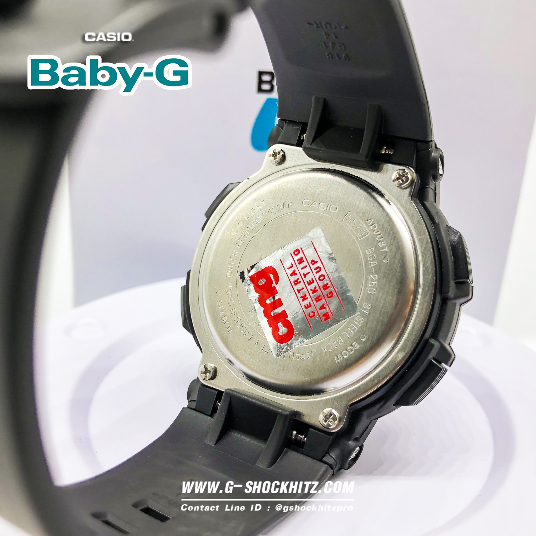 CASIO BABY-G นาฬิกาข้อมือ นาฬิกากันน้ำ นาฬิกาของแท้ ประกันศูนย์ CMG 1 ปี รุ่น BGA-250-1A3 นาฬิกาสีดำ