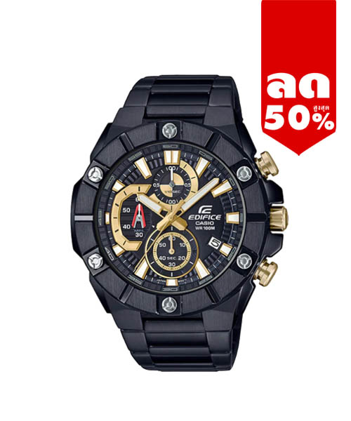 CASIO EDIFICE นาฬิกาข้อมือ นาฬิกากันน้ำ นาฬิกาของแท้ ประกันศูนย์ CMG 1 ปี รุ่น EFR-569DC-1A นาฬิกาสีดำ