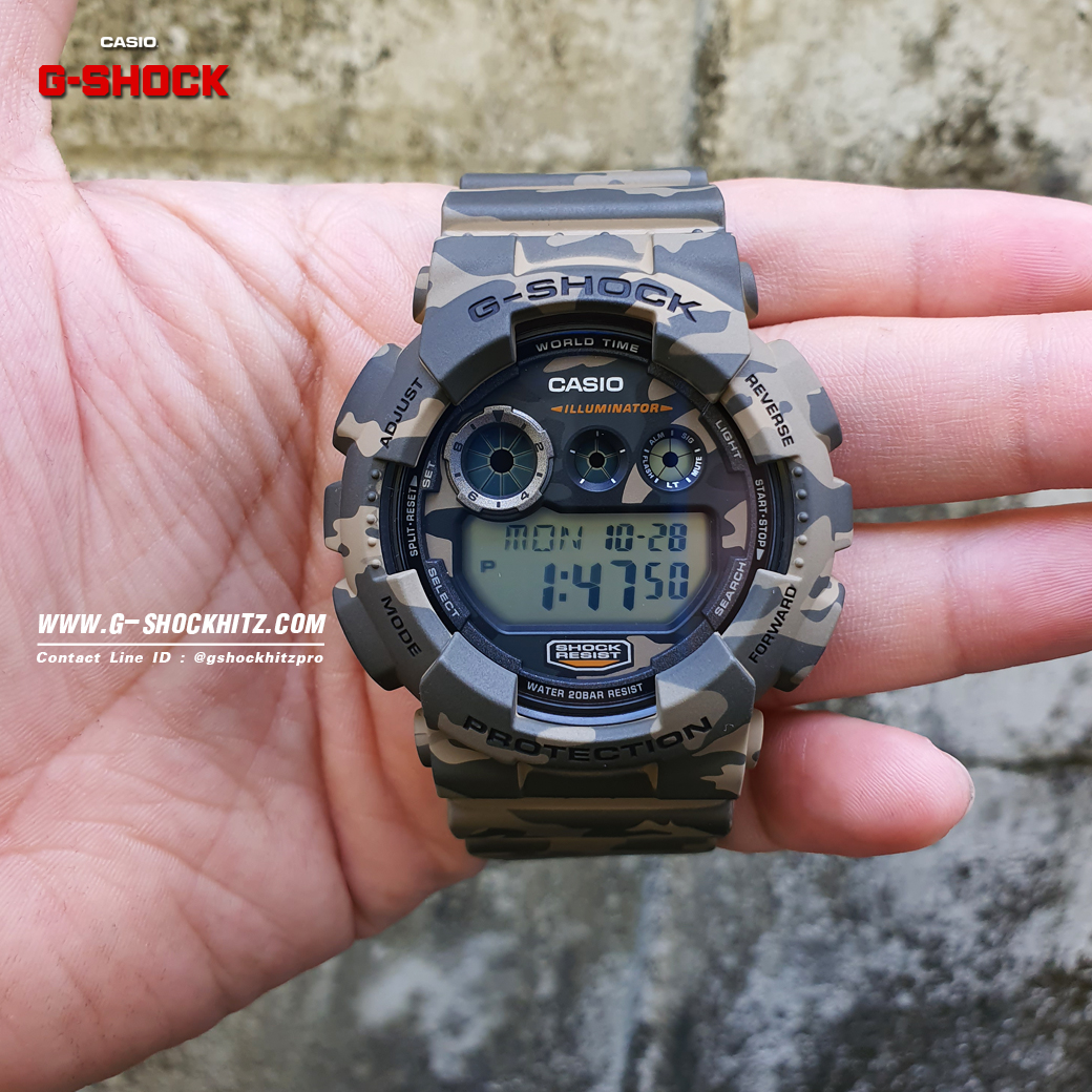 CASIO MID YEAR SALE G-SHOCK นาฬิกาข้อมือ นาฬิกากันน้ำ นาฬิกาของแท้ ประกันศูนย์ CMG 1 ปี รุ่น GD-120CM-5A นาฬิกาสีน้ำตาล