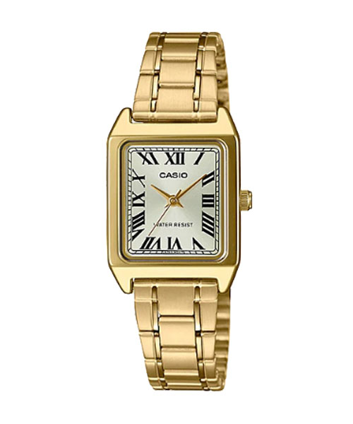 CASIO นาฬิกาคาสิโอ นาฬิกาข้อมือ นาฬิกากันน้ำ นาฬิกาของแท้ ประกันศูนย์ CMG 1 ปี รุ่น LTP-V007G-9B นาฬิกาสีทอง