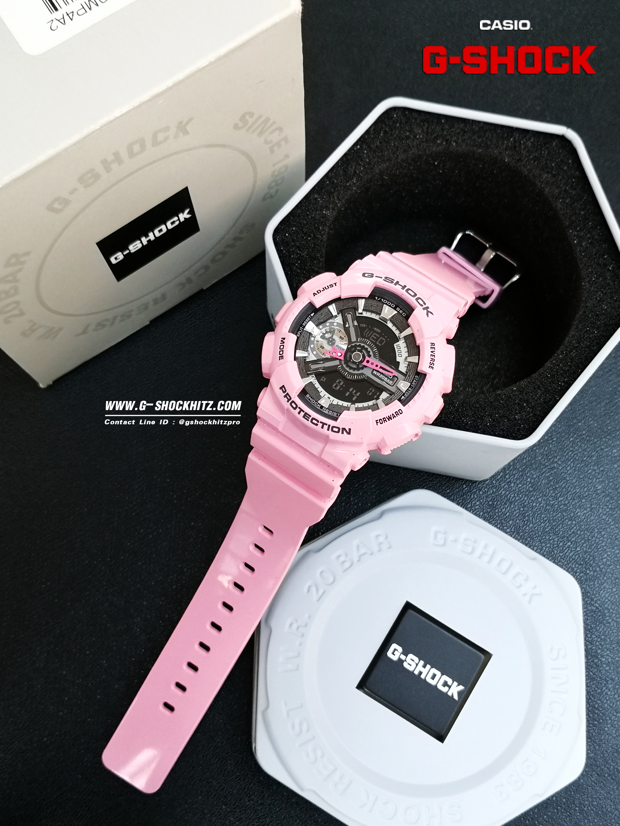CASIO G-SHOCK นาฬิกาข้อมือ นาฬิกากันน้ำ นาฬิกาของแท้ ประกันศูนย์ CMG 1 ปี รุ่น GMA-S110MP-4A2 นาฬิกาสีชมพู