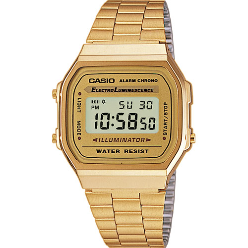 CASIO นาฬิกาคาสิโอ นาฬิกาข้อมือ นาฬิกากันน้ำ นาฬิกาของแท้ ประกันศูนย์ CMG 1 ปี รุ่น A-168WG-9 นาฬิกาสีทอง