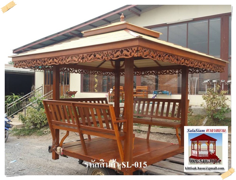 รหัสสินค้า : SL-015 : ศาลาทางบาหลี สีเสาเหลี่ยม ขนาด 2 X 2 X 3 เมตร