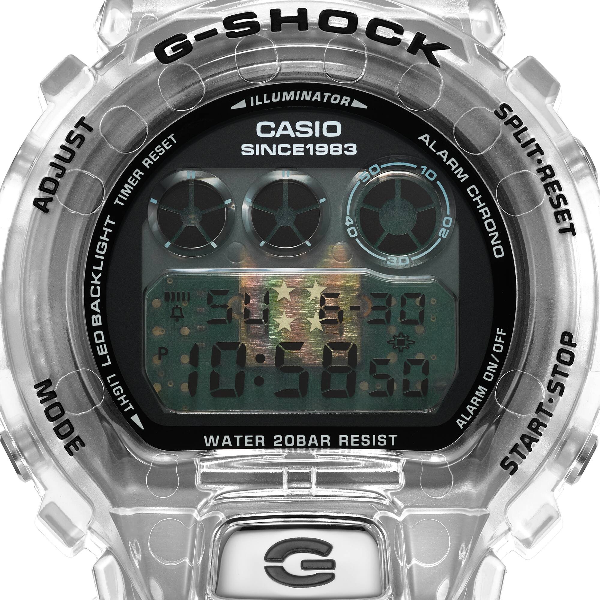 CASIO G-SHOCK นาฬิกาข้อมือ นาฬิกากันน้ำ นาฬิกาของแท้ ประกันศูนย์ CMG 1 ปี รุ่น DW-6940RX-7 นาฬิกาสีใส