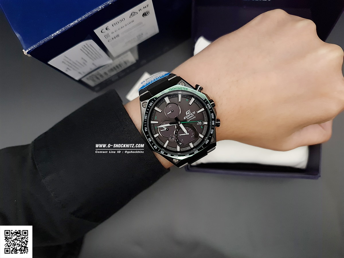 CASIO EDIFICE นาฬิกาข้อมือ นาฬิกากันน้ำ นาฬิกาของแท้ ประกันศูนย์ CMG 1 ปี รุ่น EQB-1100XDC-1A นาฬิกาสีดำ