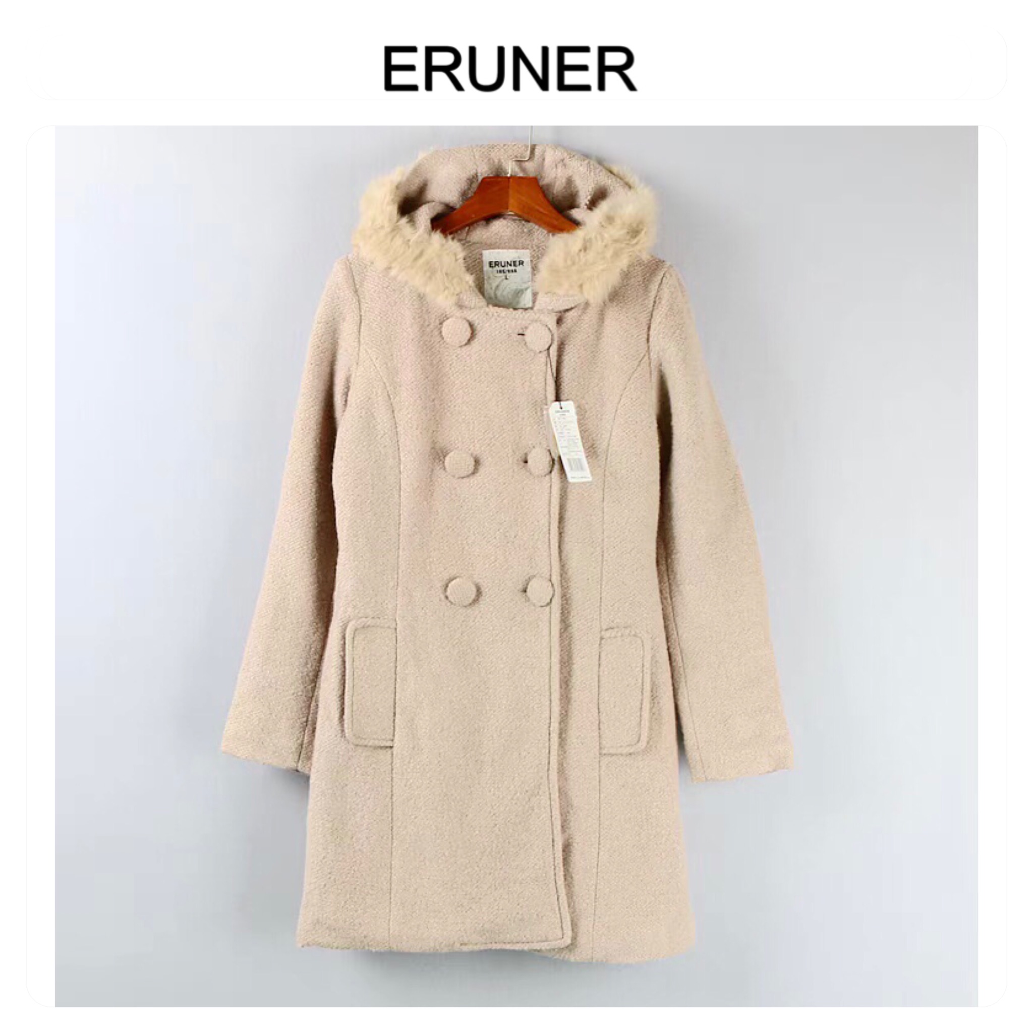 Eruner เสื้อโค้ท เสื้อกันหนาว เนื้อผ้าสักหลาดวูล แบรนด์ ERUNER นู้ด
