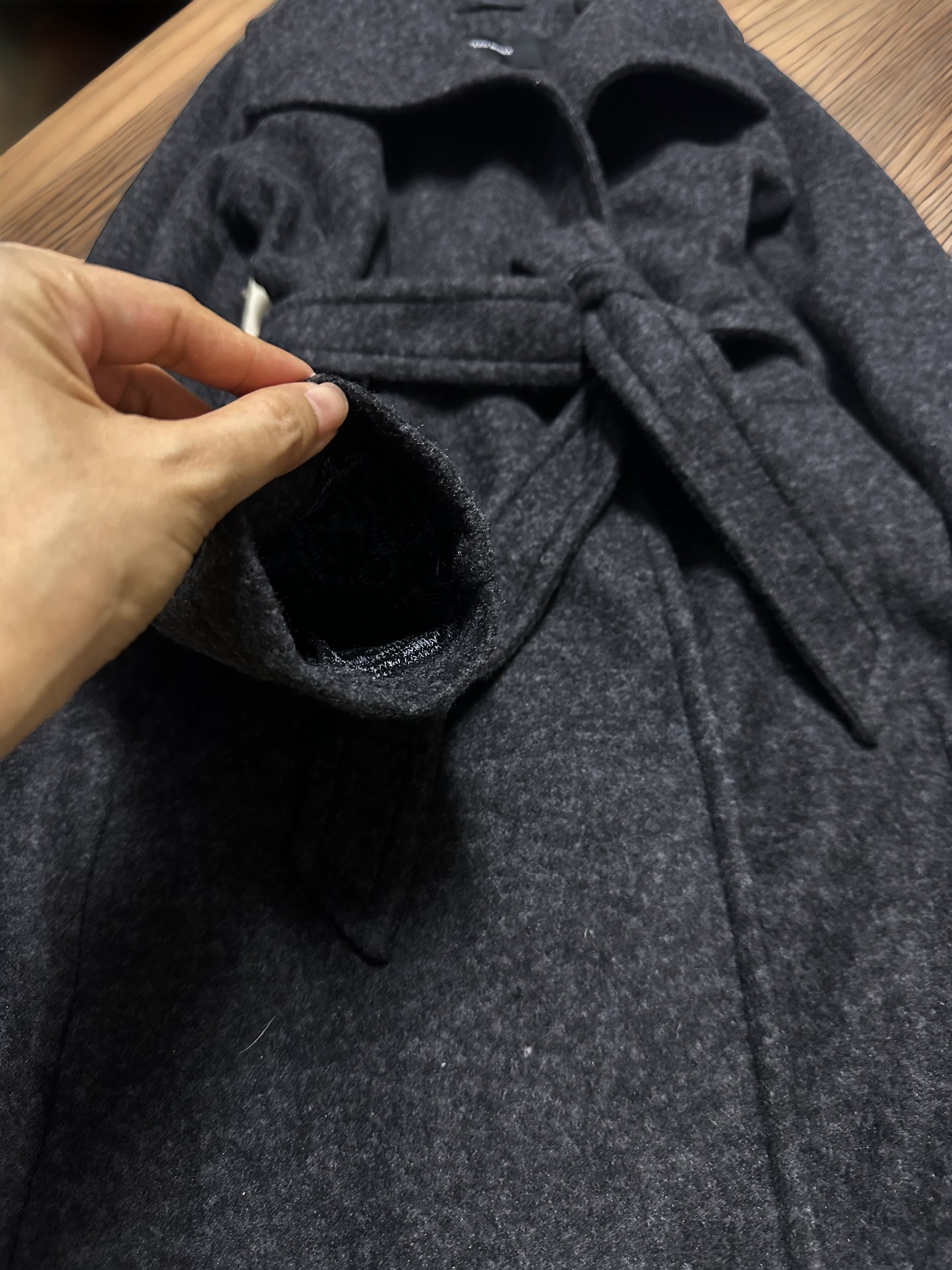 เสื้อโค้ท เสื้อกันหนาว เนื้อผ้าวูล โค้ทวูล สีดำ แบรนด์ vero moda