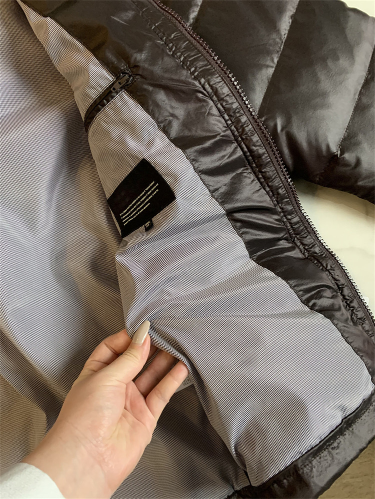 Stradivarius เสื้อขนเป็ด ฮู้ดชนเป็ด ผู้ชาย DOWN JACKET PADDED PUFFER สีน้ำตาลเมล็ดกาแฟ แบรนด์ GATHER JEWELS. Down80% น้ำตาล