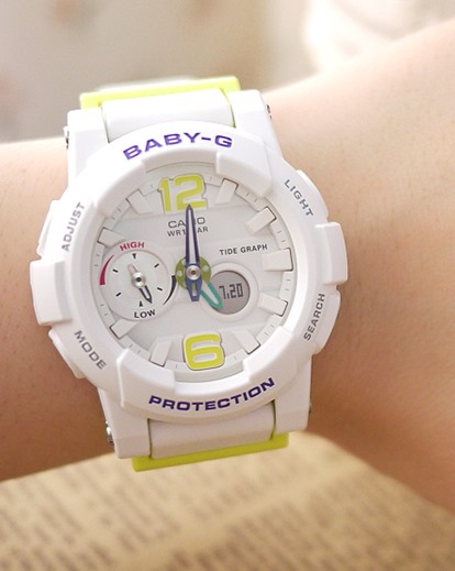 CASIO BABY-G นาฬิกาข้อมือ นาฬิกากันน้ำ นาฬิกาของแท้ ประกันศูนย์ CMG 1 ปี รุ่น BGA-180-7B2 นาฬิกาสีขาว