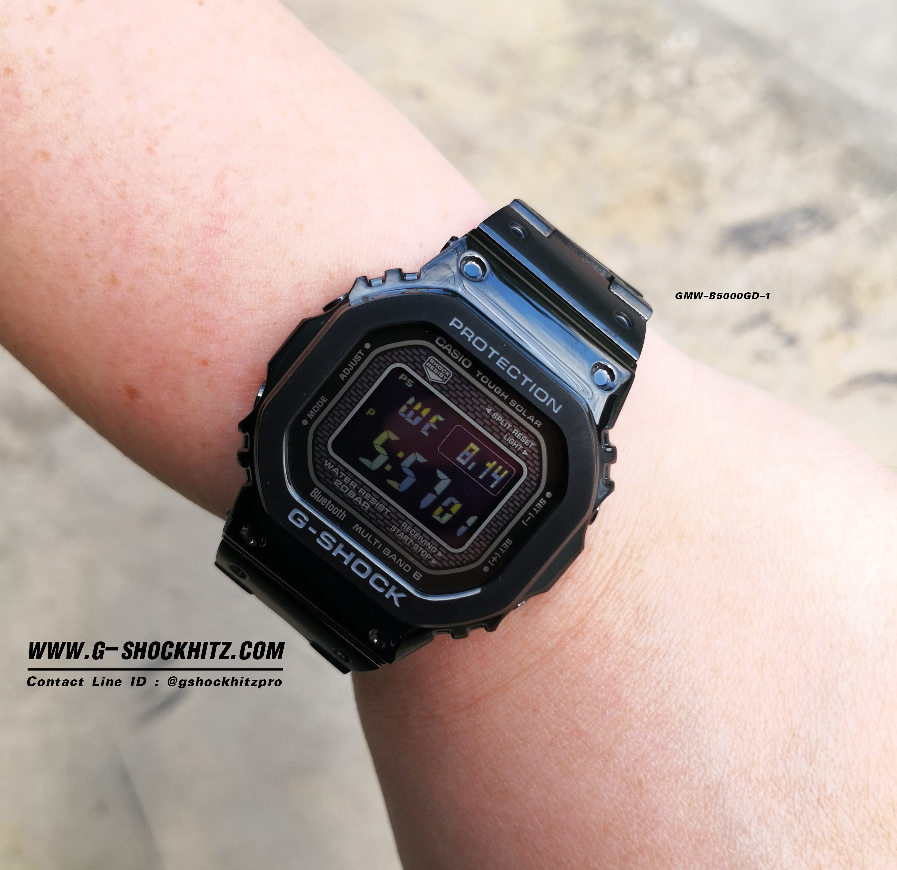 CASIO MID YEAR SALE G-SHOCK พร้อมส่ง นาฬิกาข้อมือ นาฬิกากันน้ำ นาฬิกาของแท้ ประกันศูนย์ CMG 1 ปี รุ่น GMW-B5000GD-1 นาฬิกาสีดำ