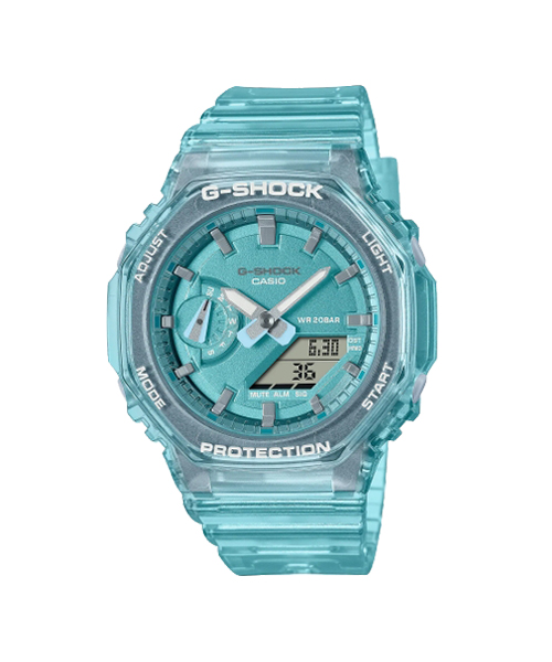 CASIO MID YEAR SALE G-SHOCK นาฬิกาข้อมือ นาฬิกากันน้ำ นาฬิกาของแท้ ประกันศูนย์ CMG 1 ปี รุ่น GMA-S2100SK-2A นาฬิกาสีฟ้า