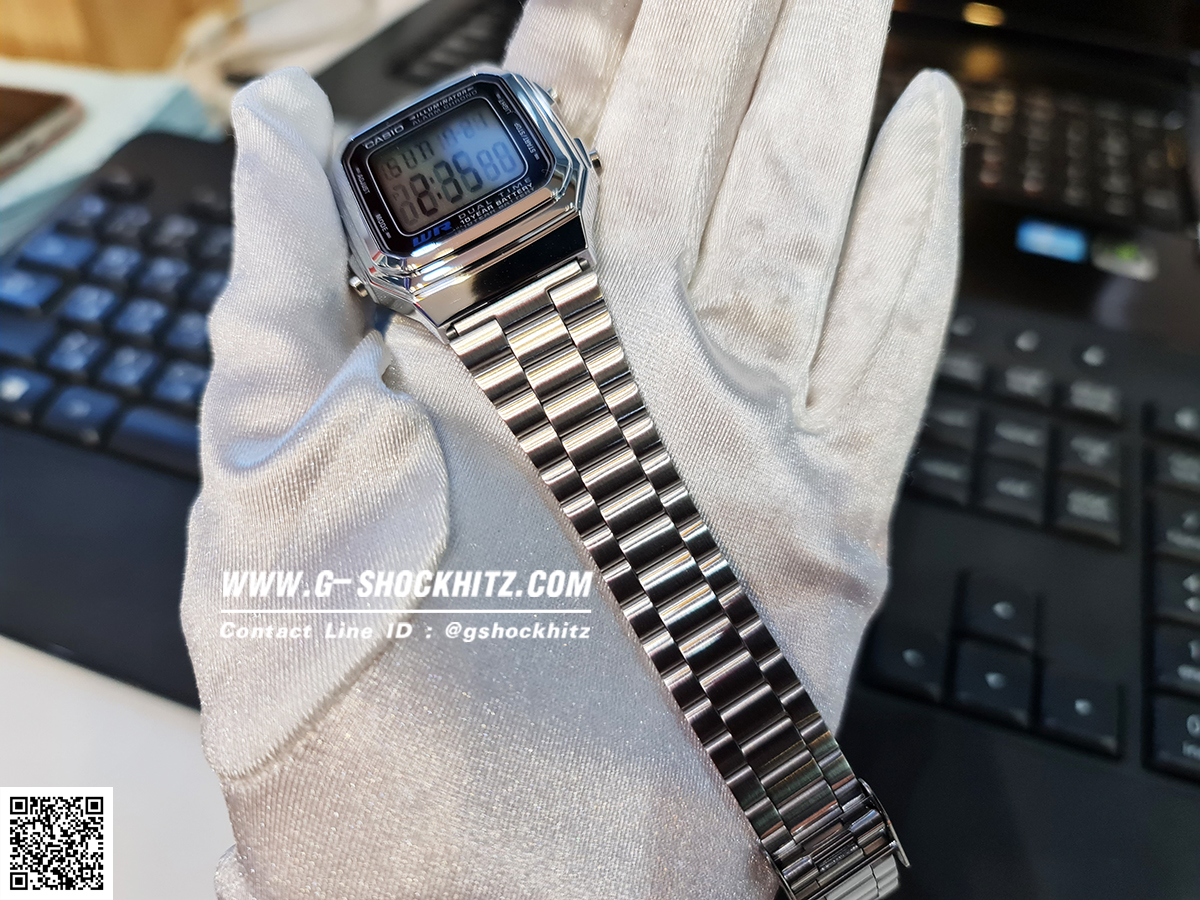 CASIO นาฬิกาคาสิโอ นาฬิกาข้อมือ นาฬิกากันน้ำ นาฬิกาของแท้ ประกันศูนย์ CMG 1 ปี รุ่น A-178WA-1A นาฬิกาสีเงิน