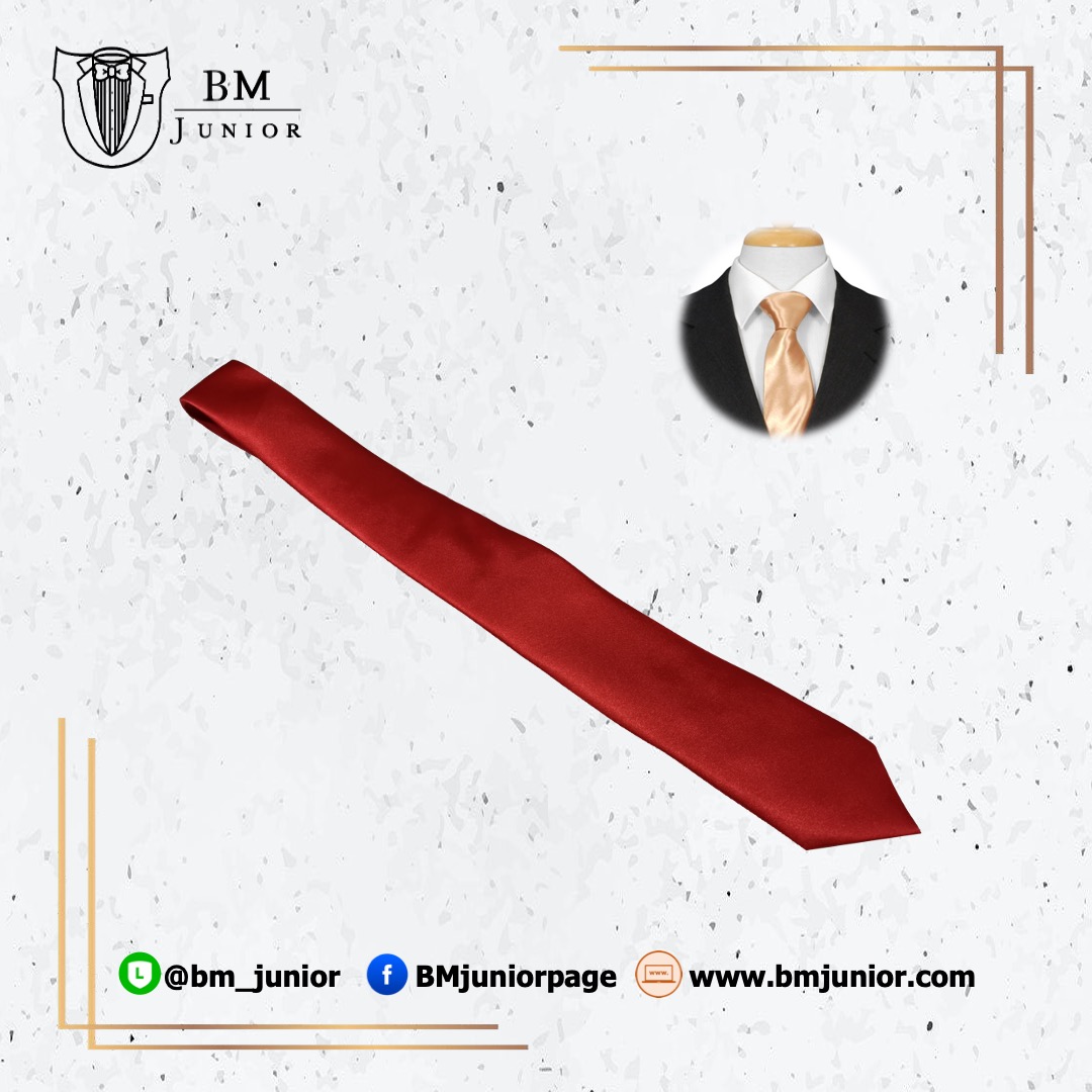 เนคไทด์ ผูกเอง สีแดงสด | Red Necktie