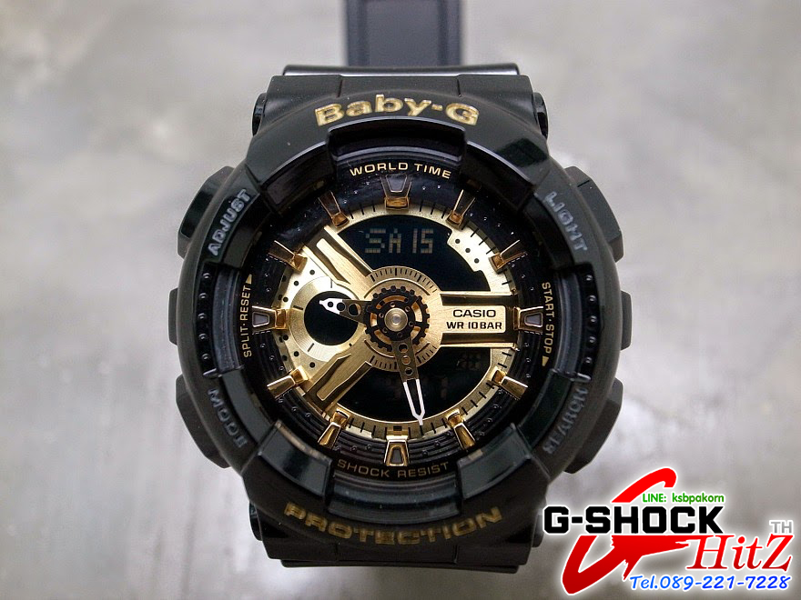 CASIO BABY-G นาฬิกาข้อมือ นาฬิกากันน้ำ นาฬิกาของแท้ ประกันศูนย์ CMG 1 ปี รุ่น BA-110-1A นาฬิกาสีดำ