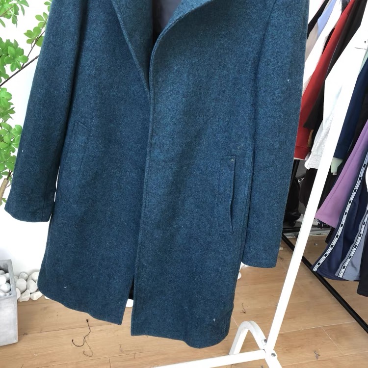 เสื้อโค้ทวูล Trench coat เสื้อโค้ท โค้ทสีน้ำเงินคราม แบรนด์ Primark สำเนา