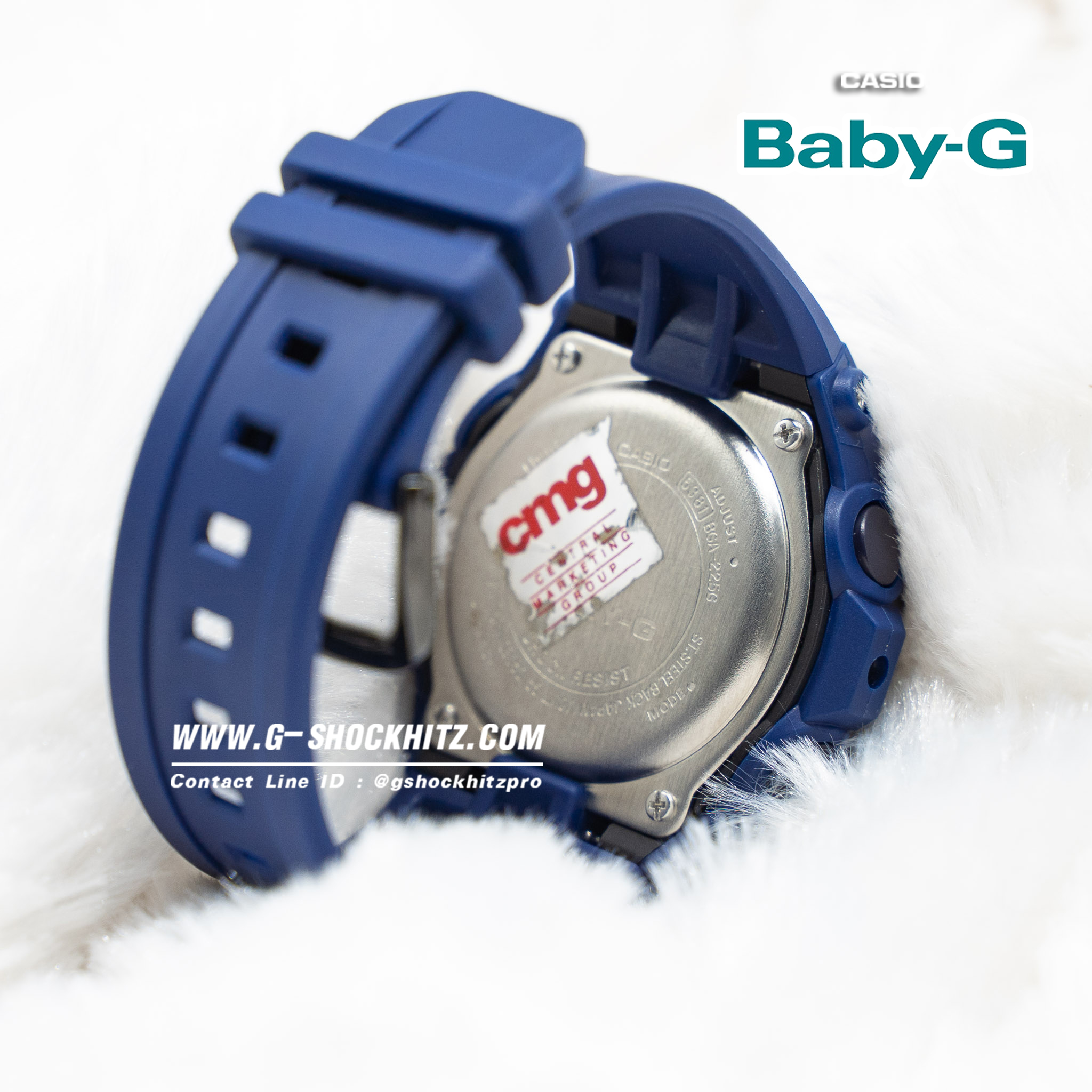CASIO BABY-G นาฬิกาข้อมือ นาฬิกากันน้ำ นาฬิกาของแท้ ประกันศูนย์ CMG 1 ปี รุ่น BGA-225G-2A นาฬิกาสีน้ำเงิน