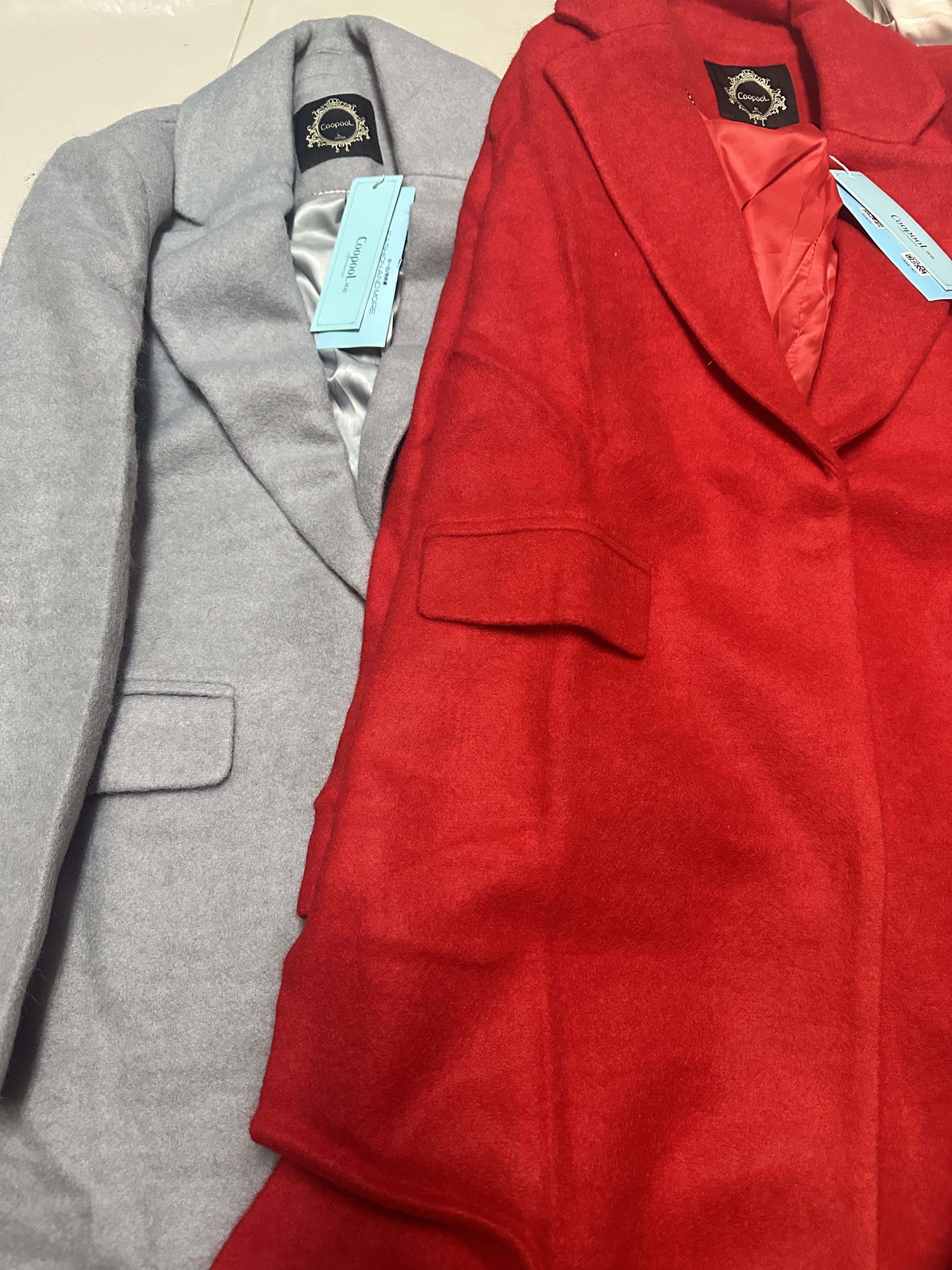 เสื้อโค้ท เสื้อกันหนาว เนื้อผ้าสักหลาดวูล สีเทา แบรนด์ COOPOOL
