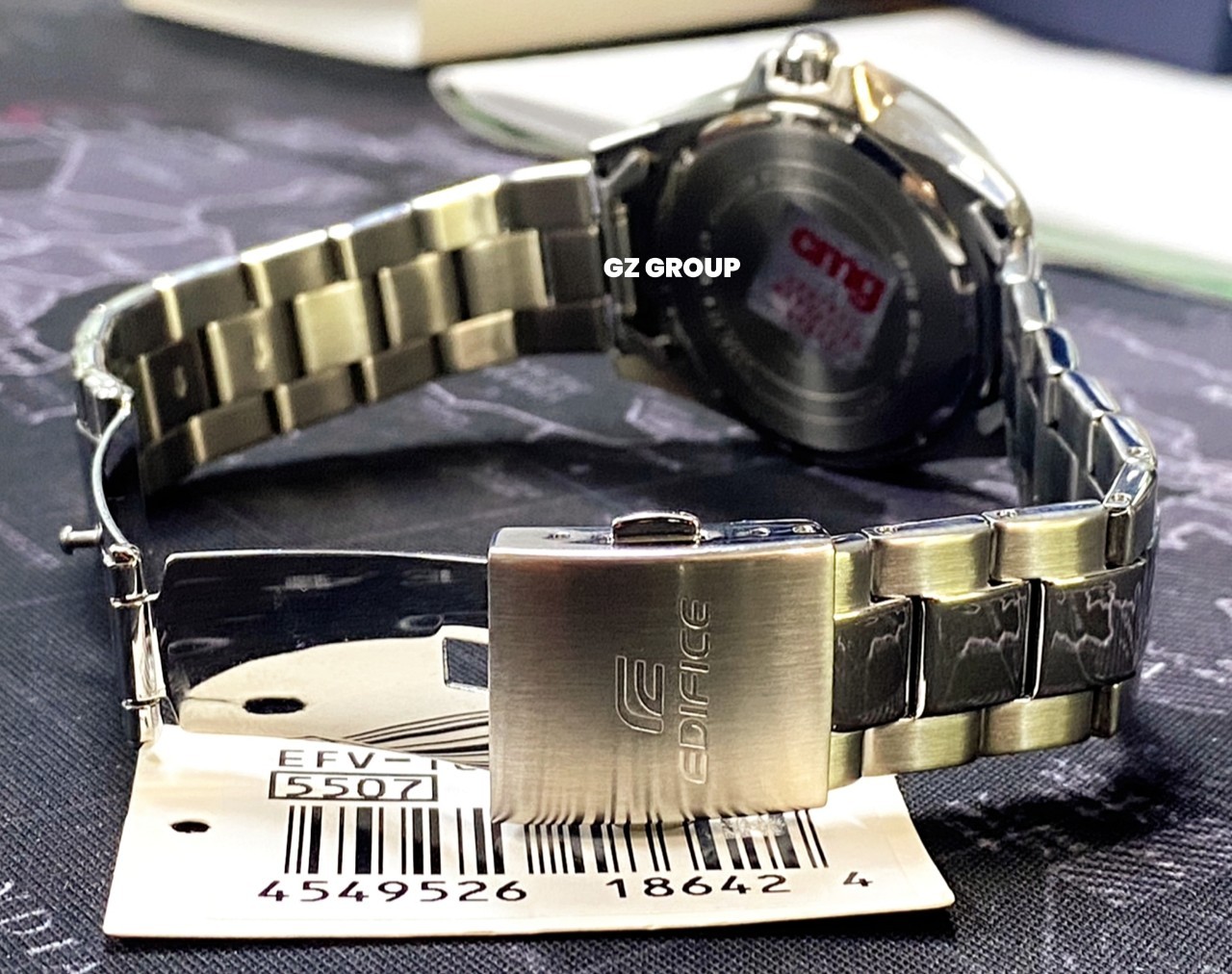 CASIO EDIFICE นาฬิกาข้อมือ นาฬิกากันน้ำ นาฬิกาของแท้ ประกันศูนย์ CMG 1 ปี รุ่น EFV-100D-2A นาฬิกาสีเงิน