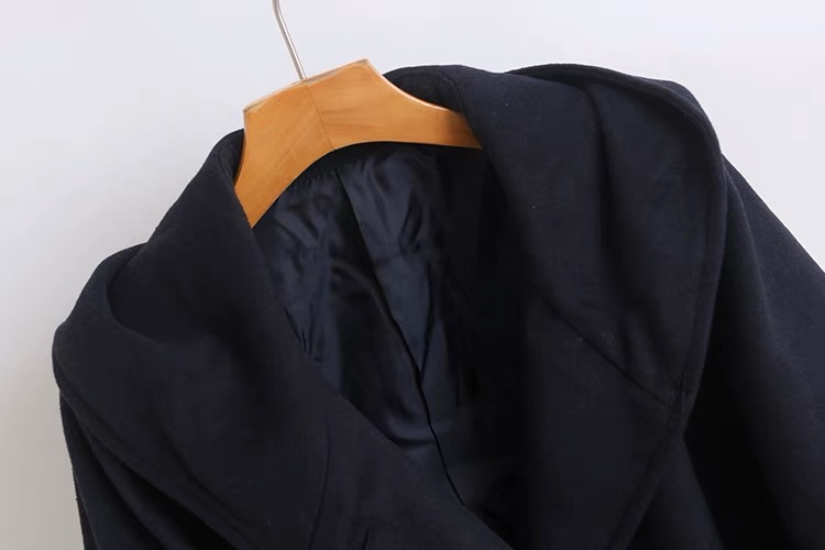 เสื้อโค้ท เสื้อกันหนาว โค้ทวูล แต่งฮู้ด แบรนด์ Stradivarius สำเนา สำเนา เทา/ดำ