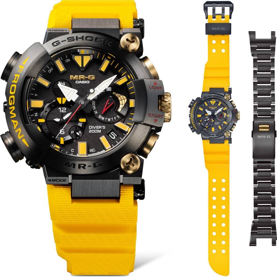 CASIO G-SHOCK นาฬิกาข้อมือ นาฬิกากันน้ำ นาฬิกาของแท้ ประกันศูนย์ CMG 1 ปี รุ่น FROGMAN MRG-BF1000E-1A9 นาฬิกาสีเหลือง