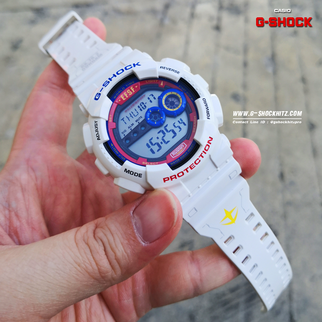 CASIO G-SHOCK นาฬิกาข้อมือ นาฬิกากันน้ำ นาฬิกาของแท้ ประกันศูนย์ CMG 1 ปี รุ่น GD-100 GUNDAM Mobile Suit นาฬิกาสีขาว
