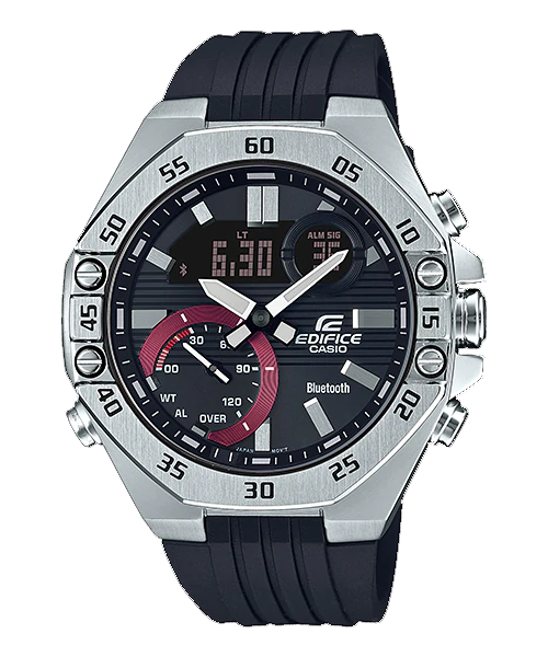 CASIO EDIFICE นาฬิกาข้อมือ นาฬิกากันน้ำ นาฬิกาของแท้ ประกันศูนย์ CMG 1 ปี รุ่น ECB-10P-1A นาฬิกาสีดำ
