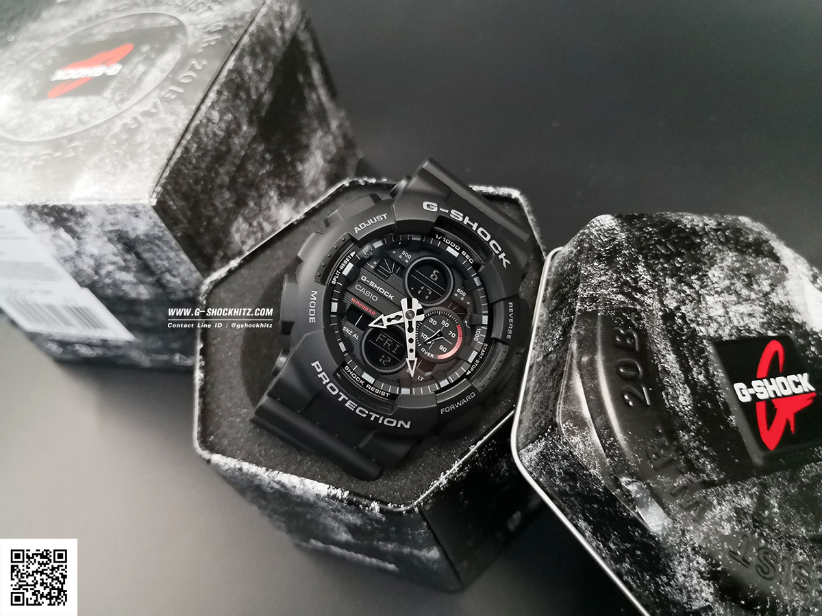 CASIO G-SHOCK นาฬิกาข้อมือ นาฬิกากันน้ำ นาฬิกาของแท้ ประกันศูนย์ CMG 1 ปี รุ่น GA-140-1A1 นาฬิกาสีดำ