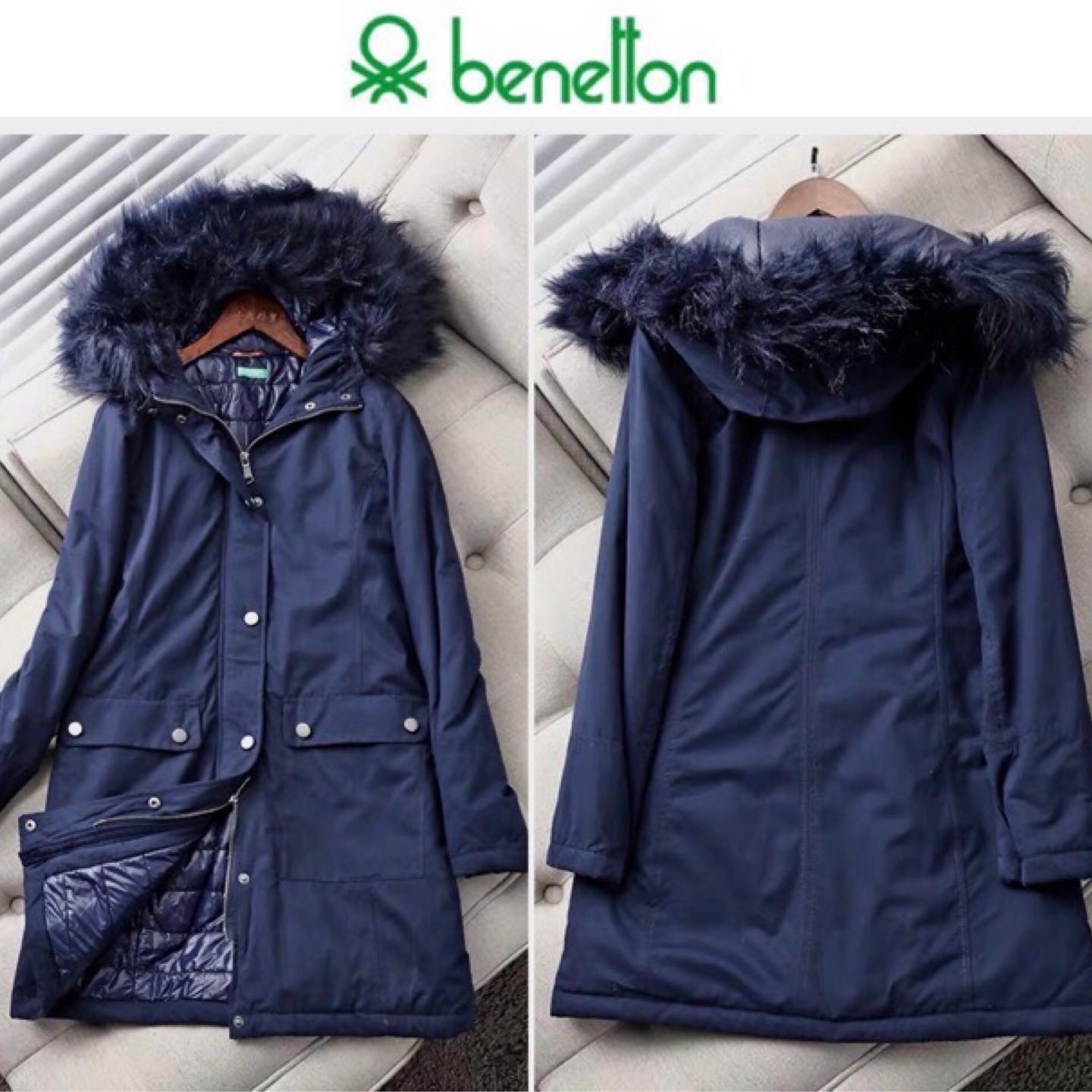 Benetton เสื้อฮูท เสื้อโค้ทฮูท กันหนาว สีกรม แต่งเฟอร์ แบรนด์ Benetton (ขนเฟอร์ถอดได้คะ) สำเนา สำเนา สำเนา สำเนา น้ำเงินกรม
