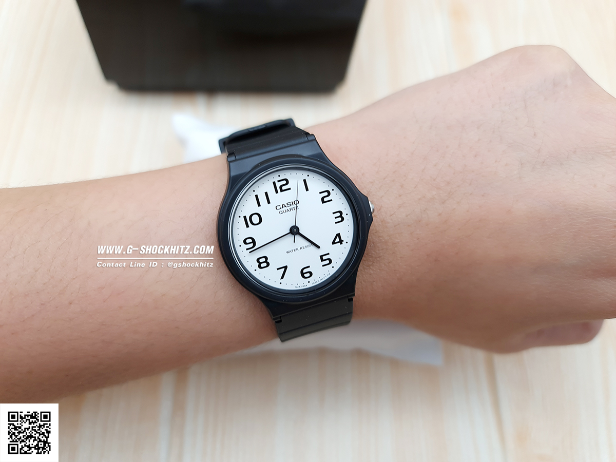 CASIO นาฬิกาคาสิโอ นาฬิกาข้อมือ นาฬิกากันน้ำ นาฬิกาของแท้ ประกันศูนย์ CMG 1 ปี รุ่น MQ-24-7B2 นาฬิกาสีดำ