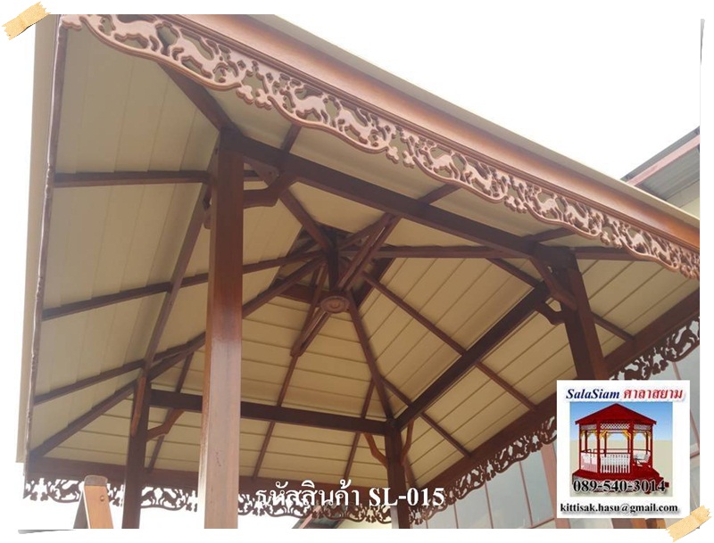 รหัสสินค้า : SL-015 : ศาลาทางบาหลี สีเสาเหลี่ยม ขนาด 2 X 2 X 3 เมตร