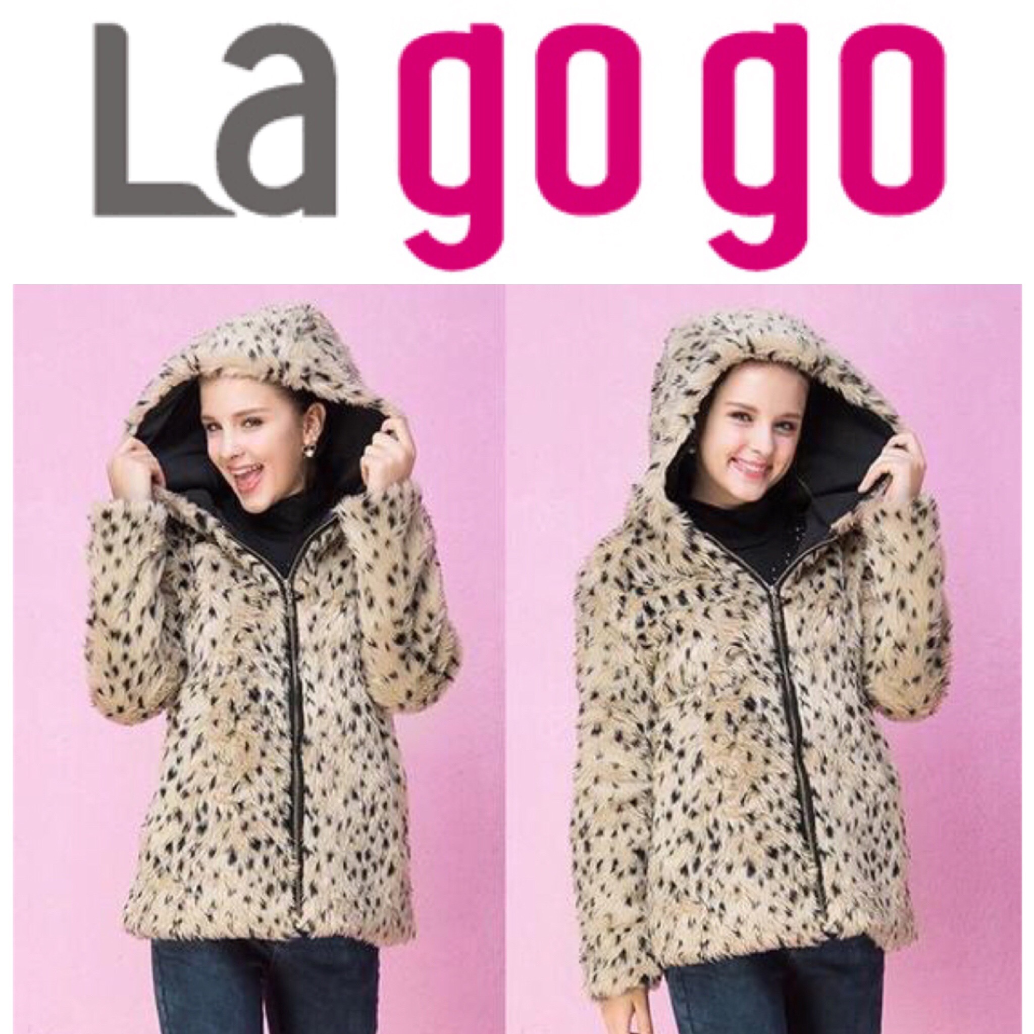 La gogo เสื้อกันหนาว เสื้อโค้ท แต่งขน ลายเสือ เสื้อขน เสื้อคลุม แบรนด์เนม La Go Go แท้100%สวยหรู ไซส์ S/M/L ลายเสือ