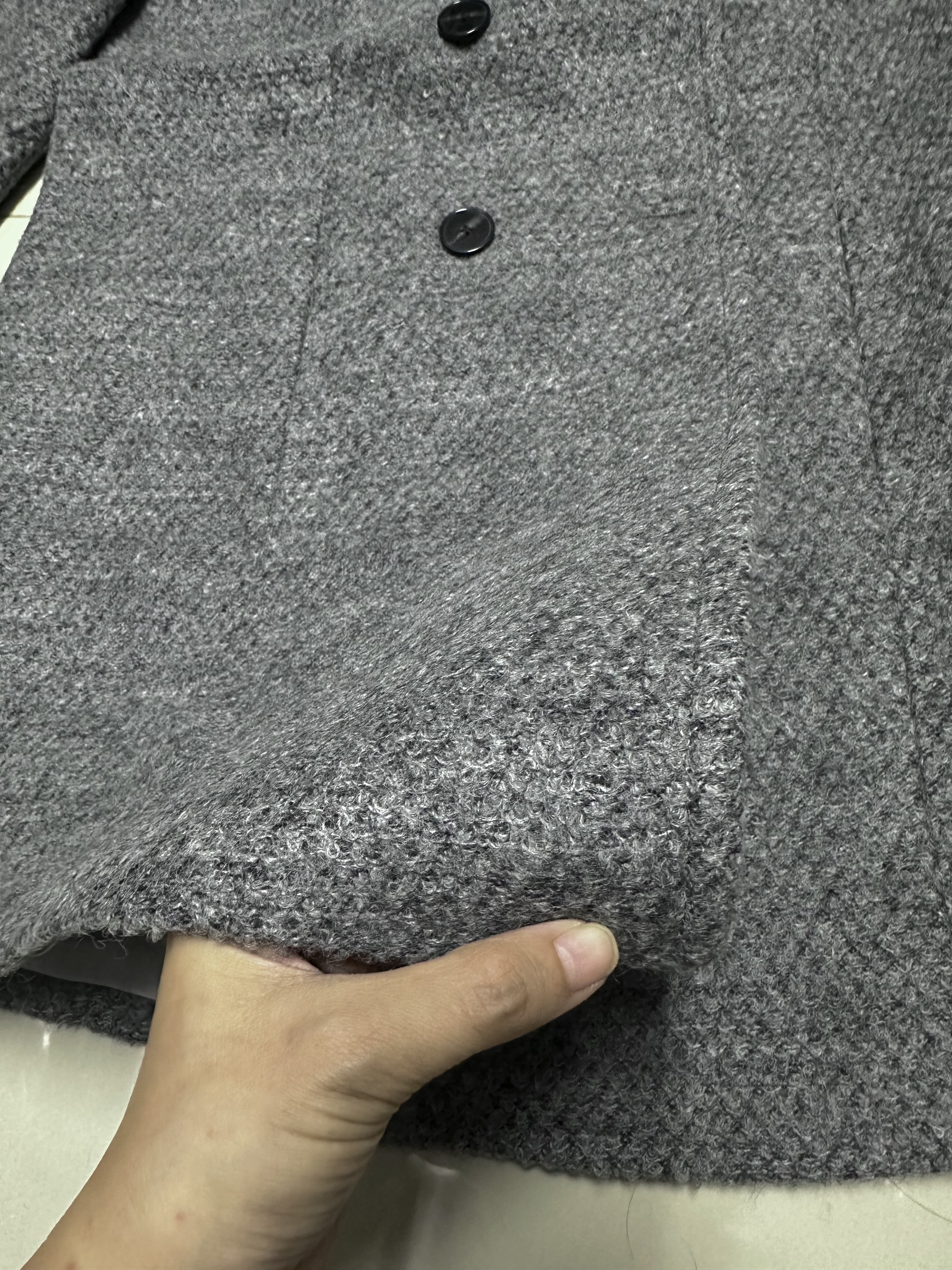 เสื้อโค้ท เสื้อกันหนาว เนื้อผ้าสักหลาดวูล สีเทา แบรนด์ vera moda
